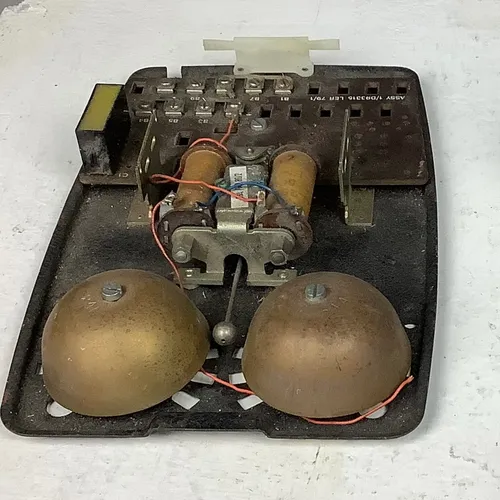 Period Battery Operated Wall Hanging Double Bell with Workings Exposed