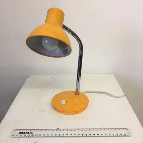 Orange anglepoise desk lamp