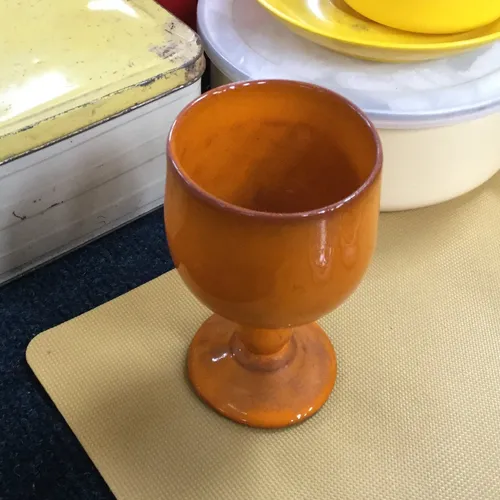 Ceramic Orange Goblet