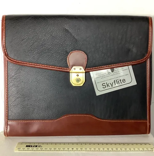 Black and Brown Leather Skyflite Satchel Bag