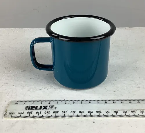 Colourful Enamel Mugs with Black Rim