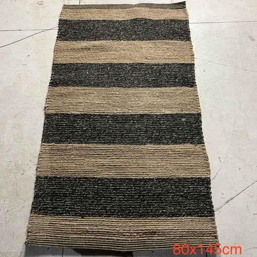 Black and Brown Jute/Hessian Floor Runner