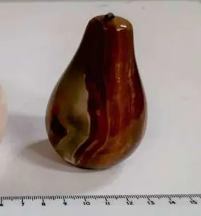 Ivory stone pear ornament 