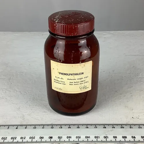 Vintage Brown Glass “Phenolphthalein” Bottle