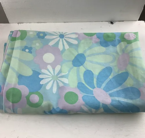 Blue hippie flower curtains 