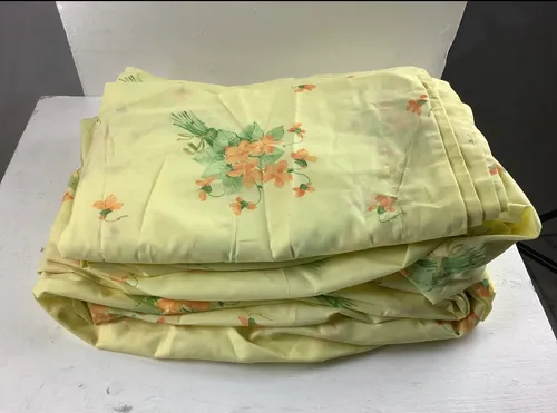 Yellow vintage floral curtains