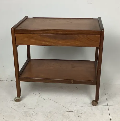 Dark Wooden Two Tiered Trolley / Cart