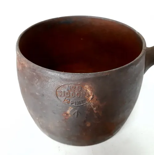 Vintage Siddon cast iron rounded campfire cooking pan