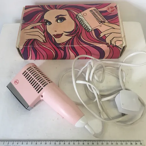 Retro Hairdryer by Hoover, pink, original packaging