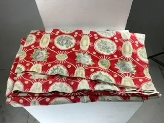 Red and White Patterned Curtain