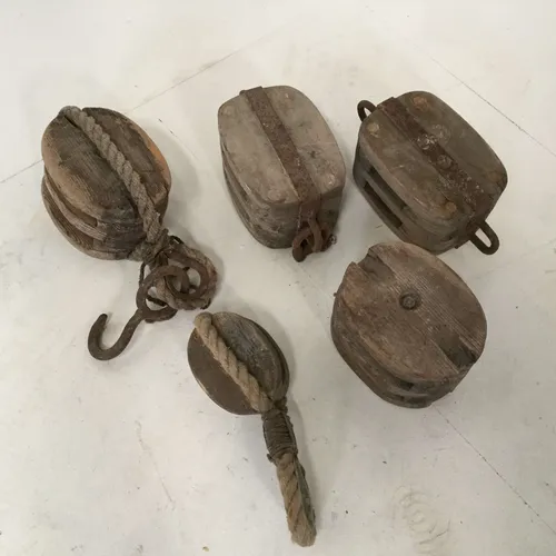 Period Wooden Rope Pulley Block