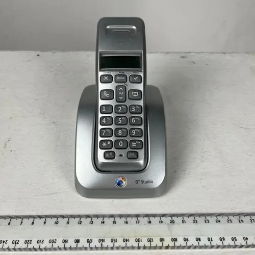 Silver BT Cordless Telephone / Phone in Holder / Stand