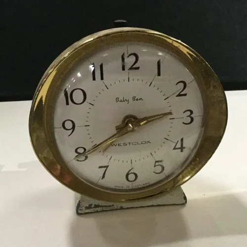 Westclox Baby Ben plastic analogue shelf mantle clock with cream face