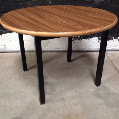 Round Wood Veneer Side Table / Coffee Table