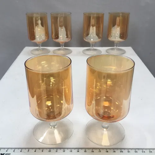 Set of 6 peach cordial glass