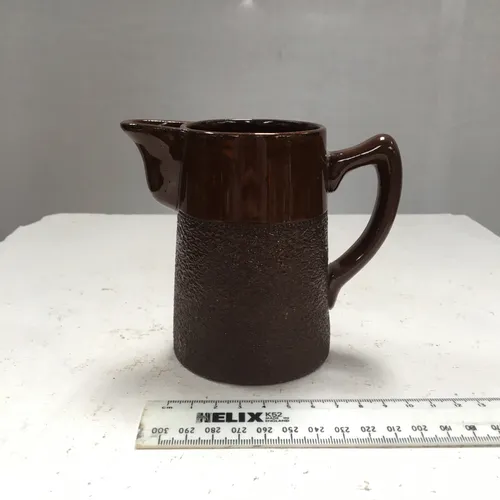 Vintage 1940s/1950s Gibsons Ceramic Brown Half Glazed, Half Textured Milk Jug
