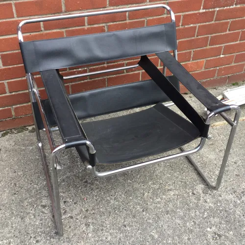 Wassily Black Leather/Vinyl and chrome Chair