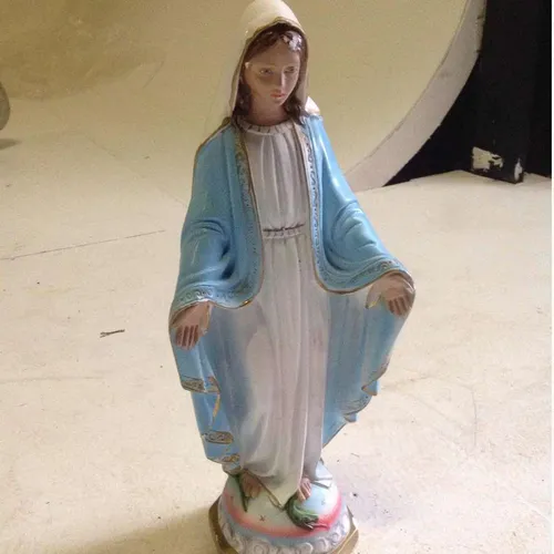 Virgin Mary Statue Blue and White
