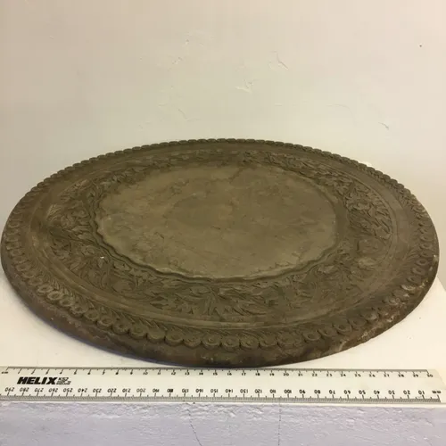 Hand carved period floral wood plate 