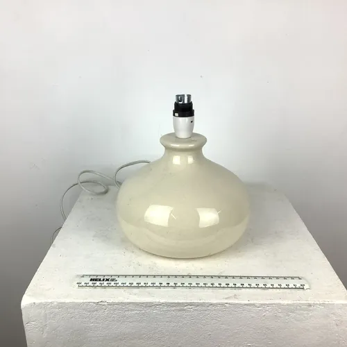 Cream crackled glass table lamp