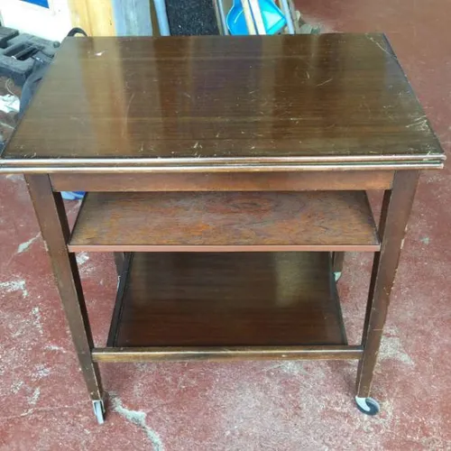 wheeled card table with hinged lid and swivel top