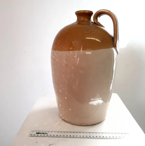 Period Large A.W. Buchan & Co. 2 Litre Stoneware Flagon with handle and spout