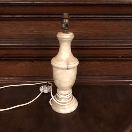 White Alabaster Stick Lamp Base