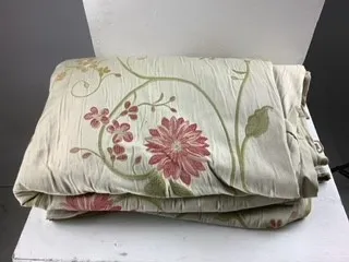 Cream Curtains with Pink Flowers