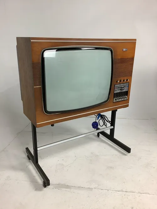 S.G.C Wood Case Television with Wheeled Stand