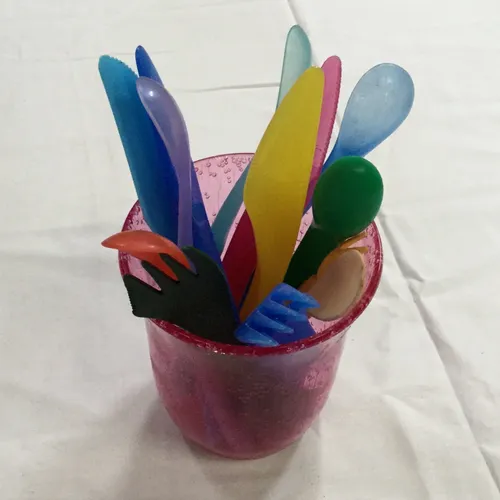 Assorted Coloured Plastic Cutlery 