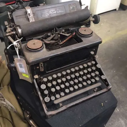Period Aged Black Metal Typewriter