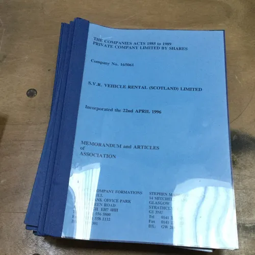 Blue companies act document wallets