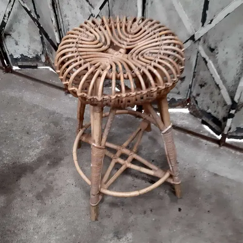 Woven bamboo stool