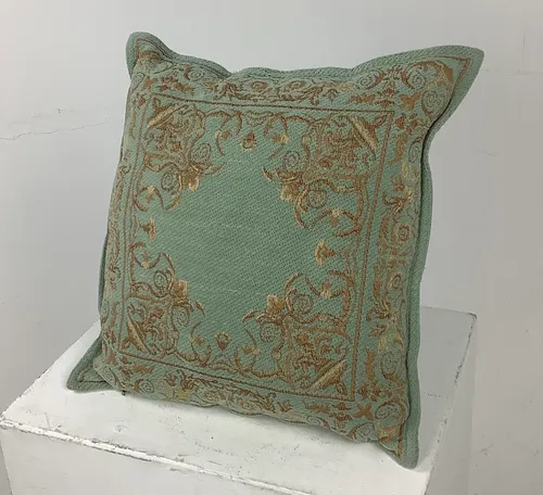 Blue Embroidered Cushion