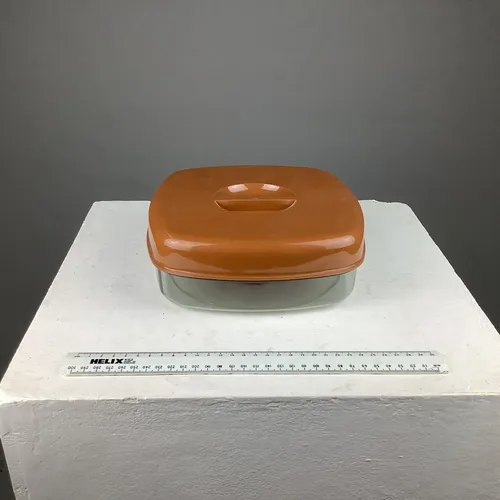 Clear with Brown Lid Tupperware Container 