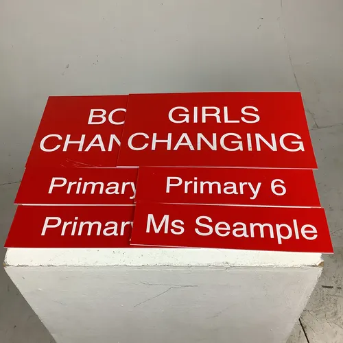 Red and White School Signage