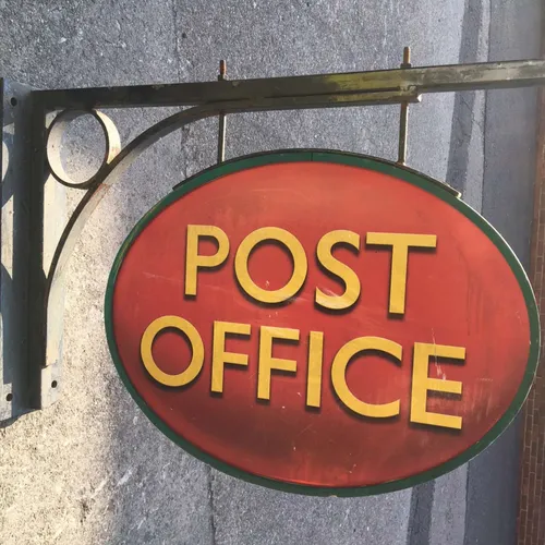 Exterior Metal Frame Hanging Post Office Sign