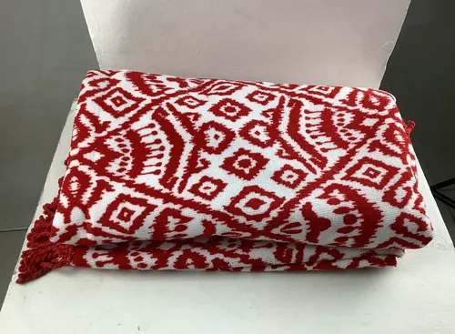Nordic patterned red and white fabric 