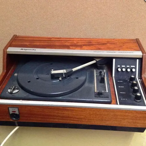 Period Rigonda Party Time Calypso turntable unit with polished wood casing