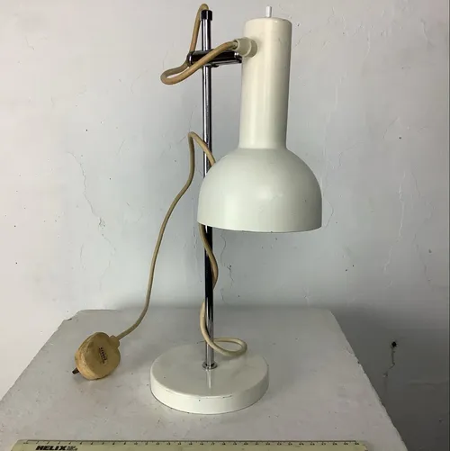 White and Silver Metal Adjustable Lamp
