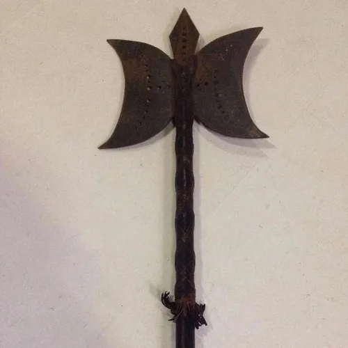 Black Wood and Metal 18th Century Battle Axe