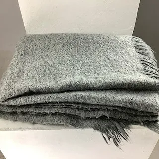 Grey Fringed Blanket