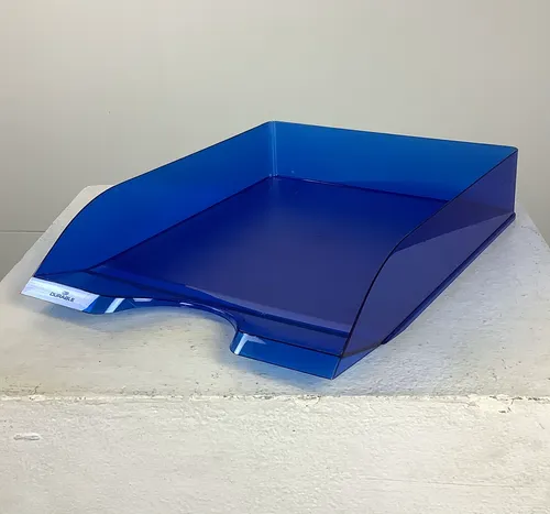 Clear Blue Plastic Invoice Tray