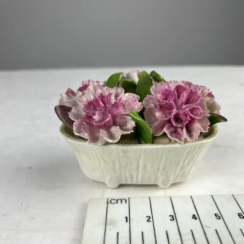 Small Pink Flower Basket Ornament 