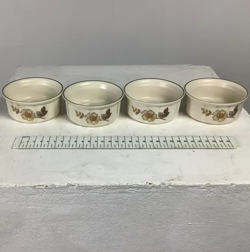 Small Cream and Floral Ceramic Dishes
