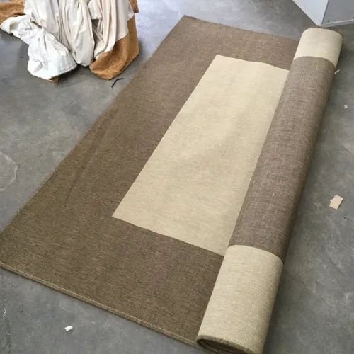 Brown and cream rug