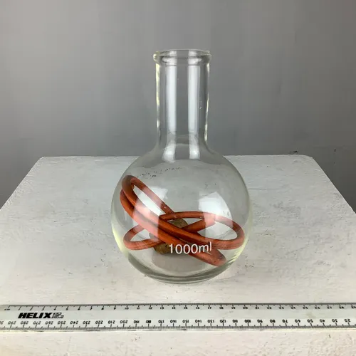 1000ml Round Glass Boiling Flask with rubber tube and cork stopper