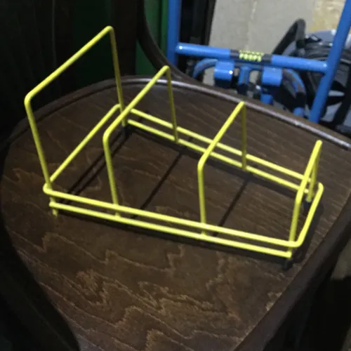 Period Yellow Wire Record / Plate / Letter Rack