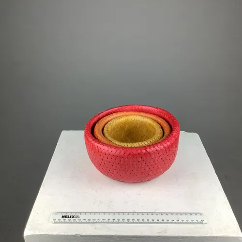 Set of three stackable baskets