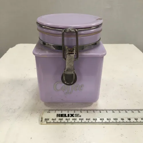 Square Purple Swing Top Coffee Jar